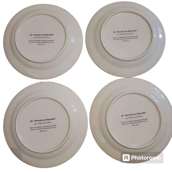 2009 St. Nicholas Square 4 Appetizer Plates Christmas Holiday - Picture 6 of 7